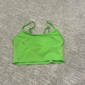 Vibrant Green Ribbed swim suit